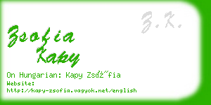 zsofia kapy business card